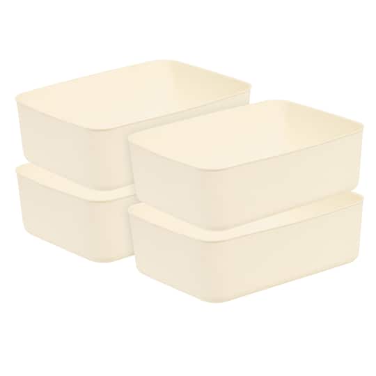 IRIS® Medium Cream Nestable Storage Organizer Bins, 4ct.